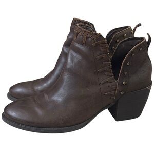 OTBT Ankle Boots Womens 9M Santa Fe Brown Leather Slip On Booties